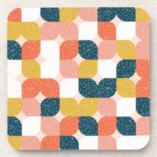 Bauhaus Retro Geometric Pattern Beverage Coaster