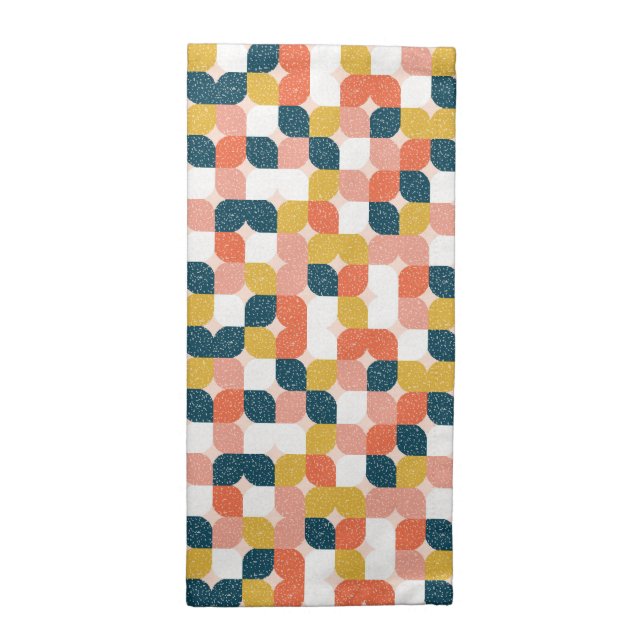 Bauhaus Retro Geometric Pattern Cloth Napkin (Half Fold)