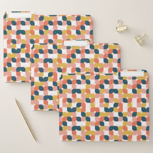 Bauhaus Retro Geometric Pattern File Folder