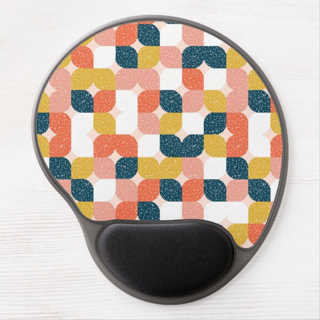 Bauhaus Retro Geometric Pattern Gel Mouse Pad (Front)