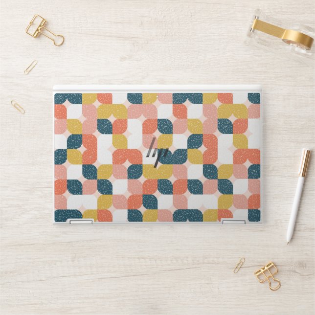 Bauhaus Retro Geometric Pattern HP Laptop Skin (Desk)