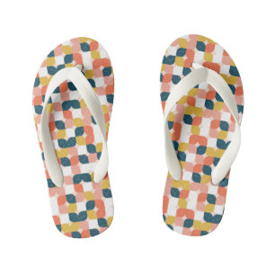 Bauhaus Retro Geometric Pattern Kid's Flip Flops
