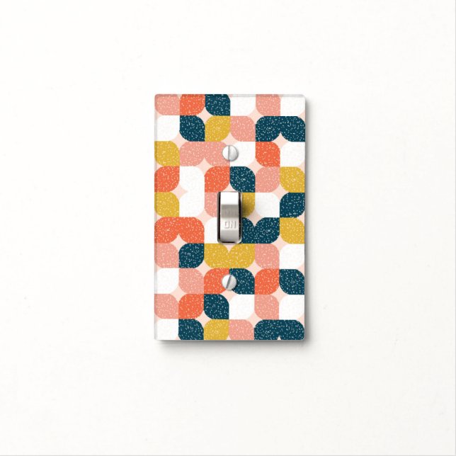 Bauhaus Retro Geometric Pattern Light Switch Cover (In Situ)