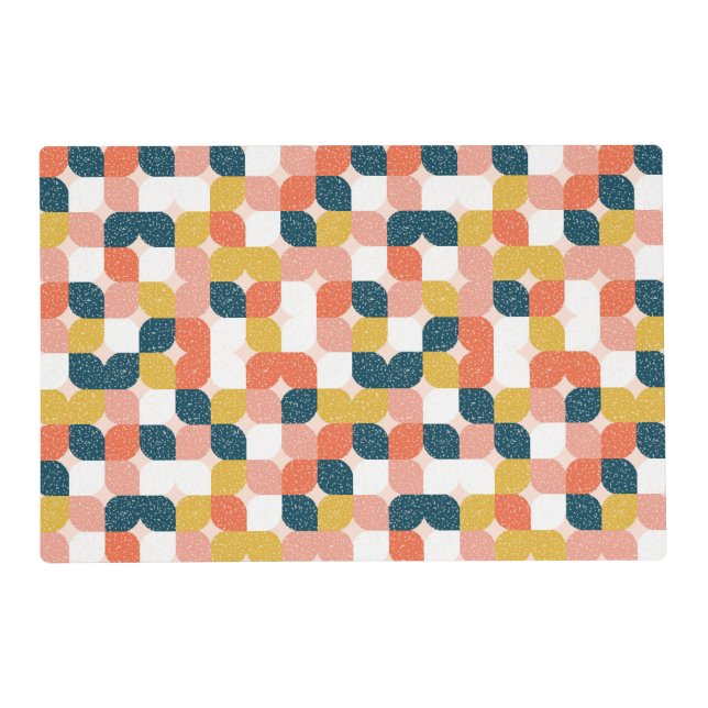 Bauhaus Retro Geometric Pattern Placemat (Front)
