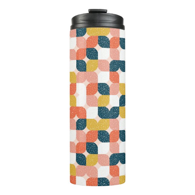 Bauhaus Retro Geometric Pattern Thermal Tumbler (Front)