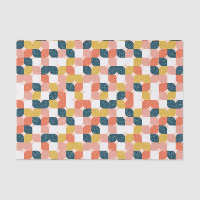Bauhaus Retro Geometric Pattern Tissue Paper (Front)
