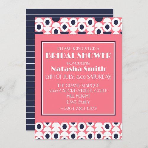 Bauhaus Retro Shapes Bridal Shower Invitation