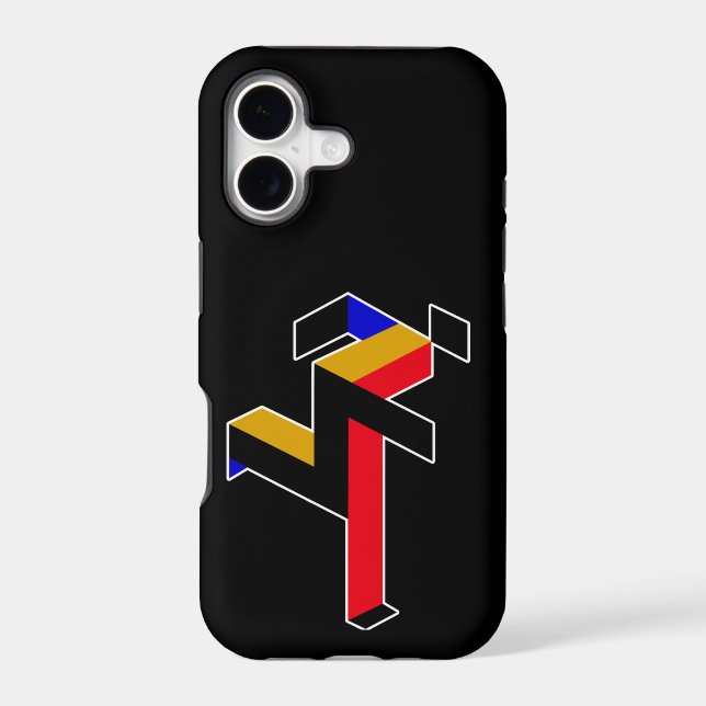 Bauhaus Running Man Poster iPhone Case (Back)