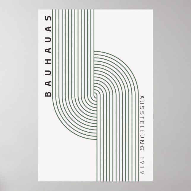Bauhaus Sage Green Poster (Front)