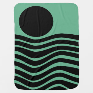 Bauhaus Seafoam Green Abstract Baby Blanket