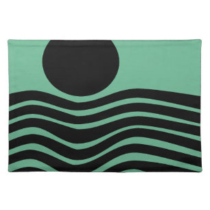 Bauhaus Seafoam Green Abstract Cloth Placemat