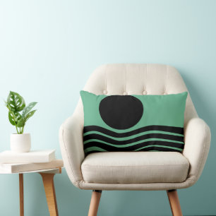 Bauhaus Seafoam Green Abstract Lumbar Pillow