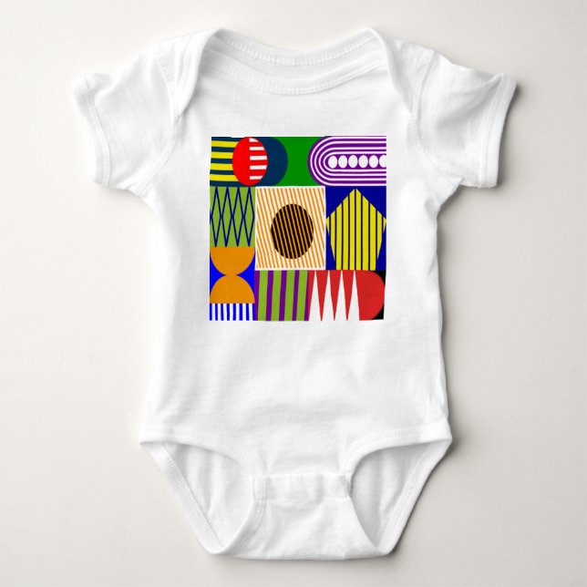 Bauhaus Shape Collage  Baby Bodysuit (Front)