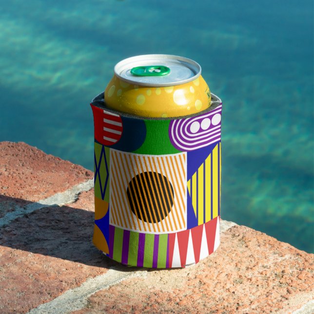 Bauhaus Shape Collage  Can Cooler (In Situ Pool)