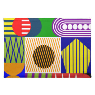 Bauhaus Shape Collage Cloth Placemat