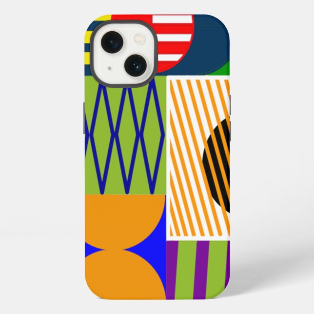 Bauhaus Shape Collage Iphone Case (Back)