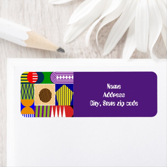 Bauhaus Shape Collage Label (Insitu)