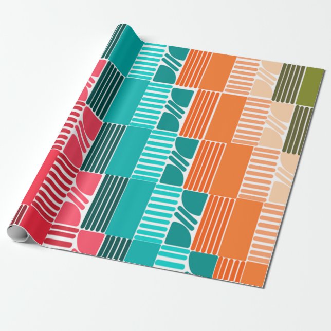 Bauhaus Shapes and Lines 2 Wrapping Paper (Unrolled)