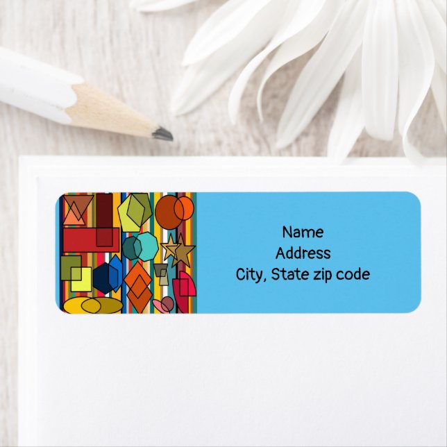 Bauhaus Shapes and Lines Label (Insitu)