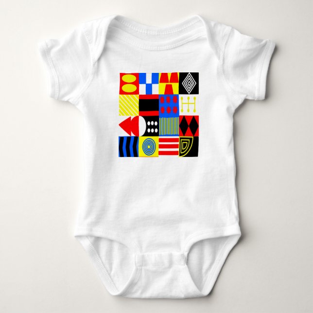 Bauhaus Shapes Baby Bodysuit (Front)