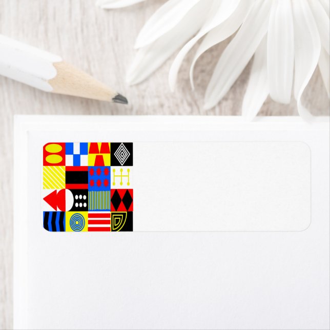 Bauhaus Shapes Label (Insitu)