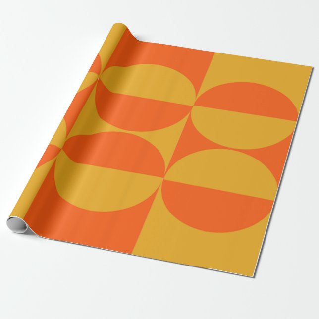 Bauhaus Squares and Circles Wrapping Paper (Unrolled)