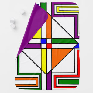 Bauhaus Stained Glass Baby Blanket