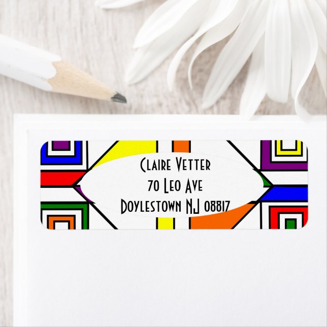 Bauhaus Stained Glass Label (Insitu)