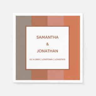 Bauhaus Striped Custom Wedding Paper Napkins