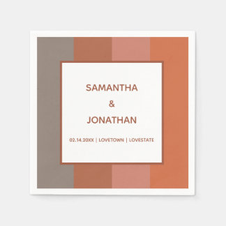 Bauhaus Striped Custom Wedding Paper Napkins