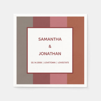 Bauhaus Striped Custom Wedding Paper Napkins