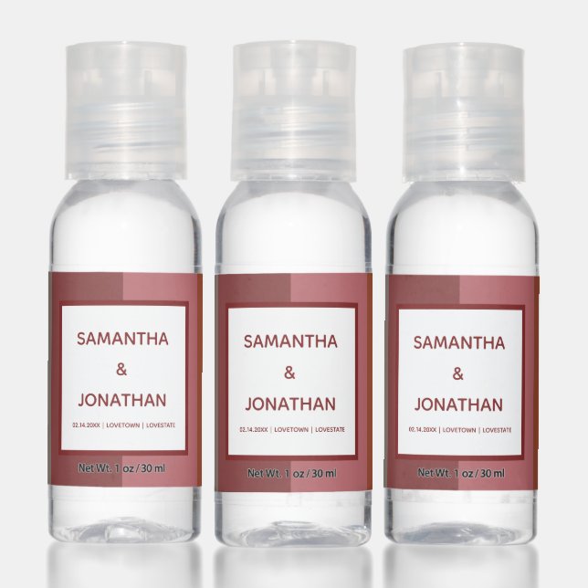 Bauhaus Striped Custom Wedding Party Favor Hand Sanitizer (Set)