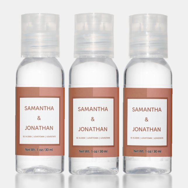 Bauhaus Striped Custom Wedding Party Favor Hand Sanitizer (Set)