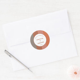 Bauhaus Striped Custom Wedding Thank You Classic Round Sticker