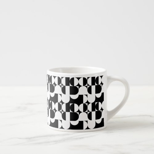Bauhaus Style Black And White Geometric Retro  Espresso Cup