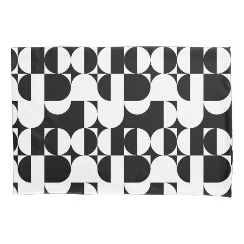 Bauhaus Style Black And White Geometric Retro  Pillow Case