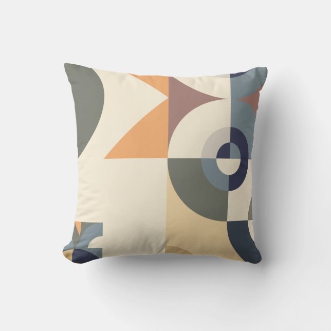 Bauhaus Style Geometric Shapes Outdoor Pillow (Front)