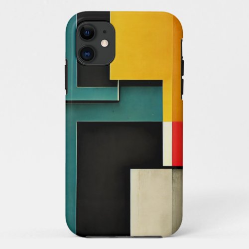 Bauhaus style illustrated iPhone 11 case