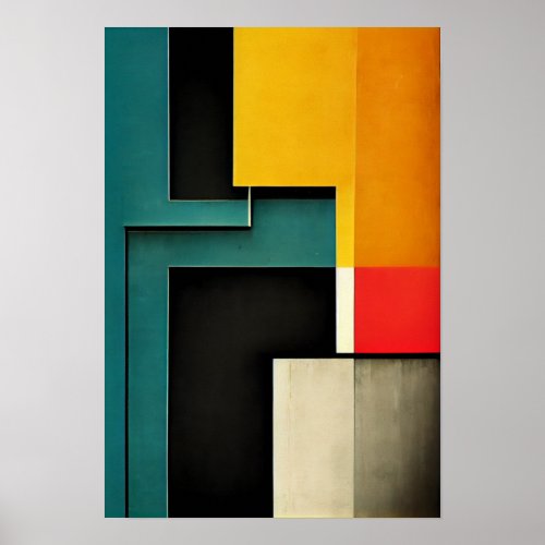 Bauhaus style illustrated poster