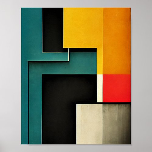 Bauhaus style illustrated poster