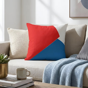 Bauhaus Style Red White & Blue Modern Art Throw Pillow