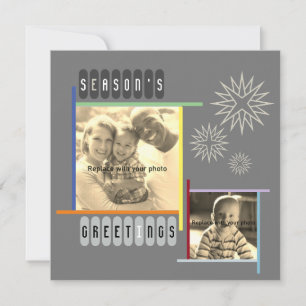 Bauhaus Style Retro Modern Artsy Christmas Holiday Card