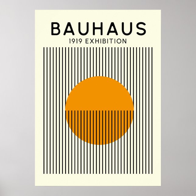 Bauhaus Sun Lines Poster Mid-Century Print (Front)