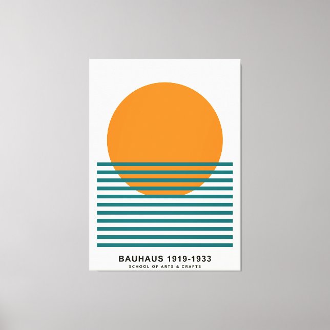 Bauhaus Sunset Stripes Poster Retro Wall Art (Front)