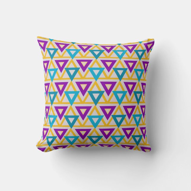 Bauhaus Triangle Mesh  Throw Pillow (Front)