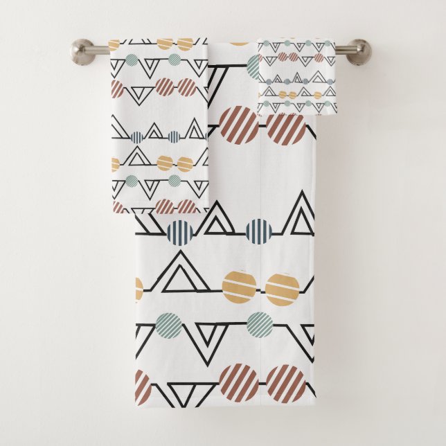 Bauhaus Triangles  Bath Towel Set (Insitu)