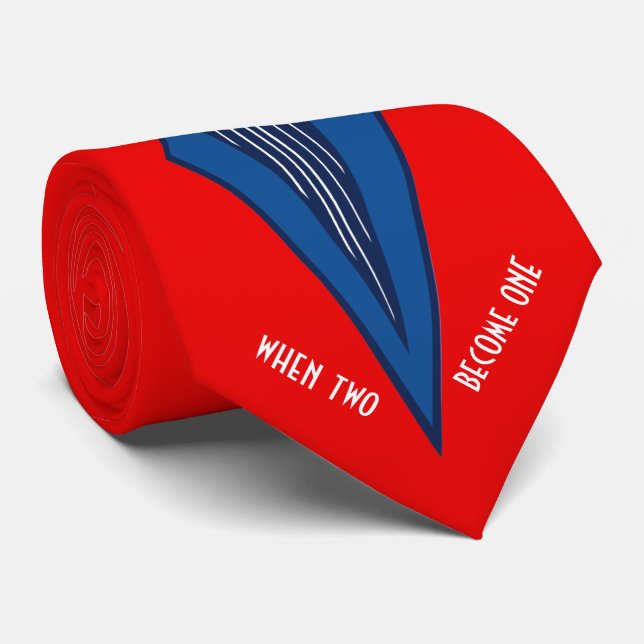 Bauhaus Tuxedo RB Red Wedding Personalized Neck Tie (Rolled)