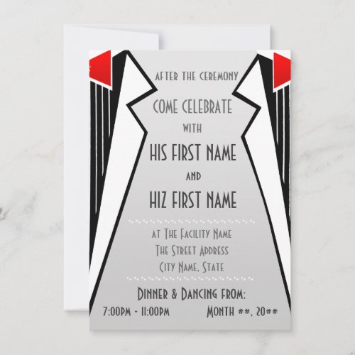 Bauhaus Tuxedo (Reception) Invitation