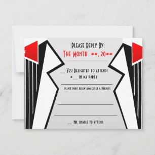 Bauhaus Tuxedo (Reply Card) RSVP Card