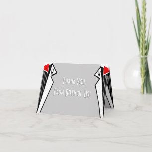 Bauhaus Tuxedo (Thank You From Both) Letterpress Thank You Card
